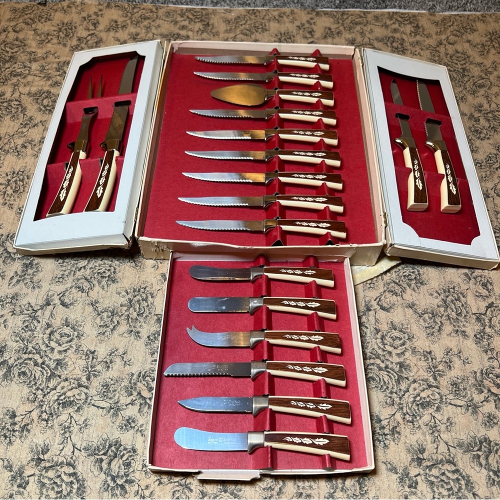 VTG Regent Sheffield Stainless Steel 19 Piece Treasure Chest English Cutlery